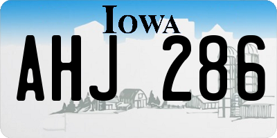 IA license plate AHJ286