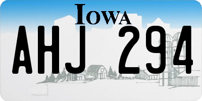 IA license plate AHJ294