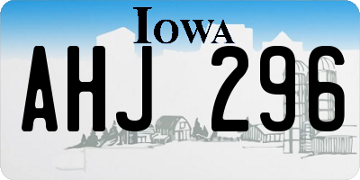 IA license plate AHJ296