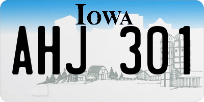 IA license plate AHJ301