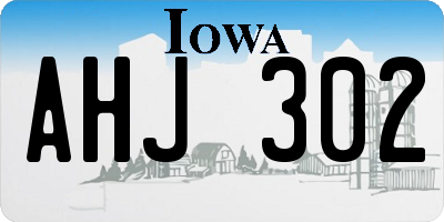IA license plate AHJ302