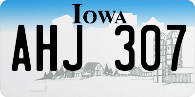 IA license plate AHJ307