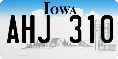 IA license plate AHJ310