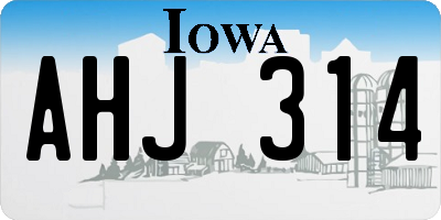 IA license plate AHJ314