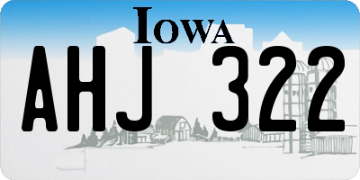 IA license plate AHJ322