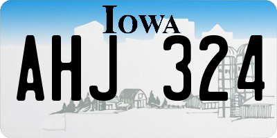 IA license plate AHJ324