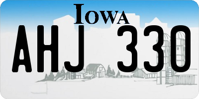IA license plate AHJ330