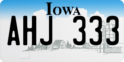 IA license plate AHJ333