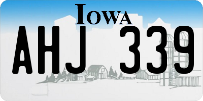 IA license plate AHJ339