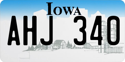 IA license plate AHJ340