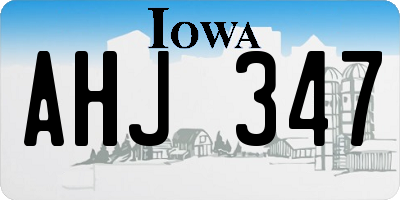 IA license plate AHJ347
