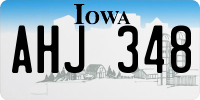 IA license plate AHJ348
