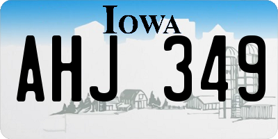 IA license plate AHJ349