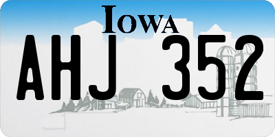 IA license plate AHJ352