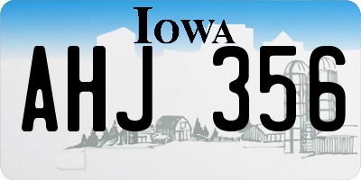 IA license plate AHJ356