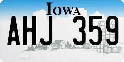 IA license plate AHJ359