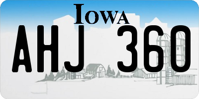 IA license plate AHJ360