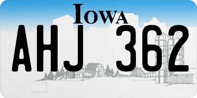 IA license plate AHJ362
