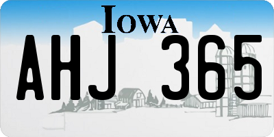 IA license plate AHJ365