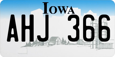 IA license plate AHJ366