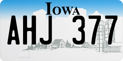 IA license plate AHJ377