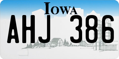 IA license plate AHJ386