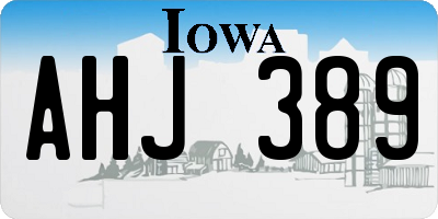 IA license plate AHJ389