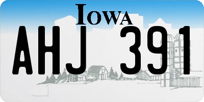 IA license plate AHJ391