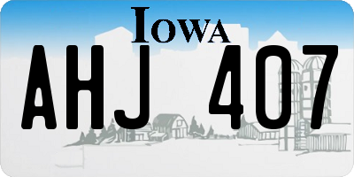 IA license plate AHJ407