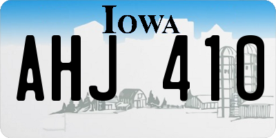 IA license plate AHJ410