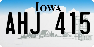 IA license plate AHJ415