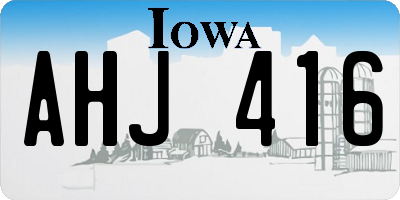 IA license plate AHJ416