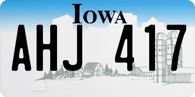 IA license plate AHJ417