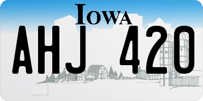 IA license plate AHJ420