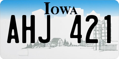 IA license plate AHJ421