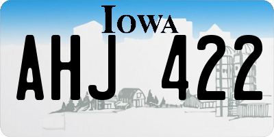 IA license plate AHJ422