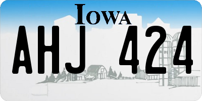 IA license plate AHJ424