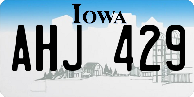 IA license plate AHJ429