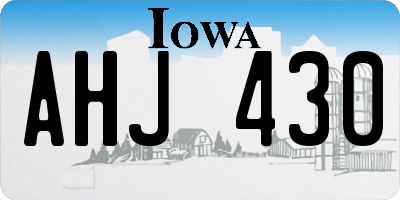 IA license plate AHJ430