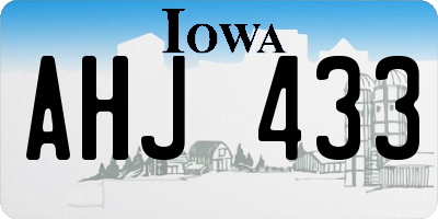 IA license plate AHJ433