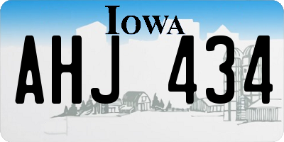 IA license plate AHJ434