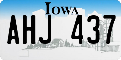 IA license plate AHJ437