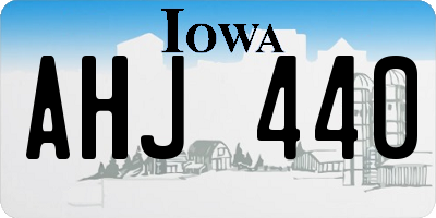 IA license plate AHJ440