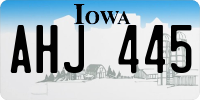 IA license plate AHJ445