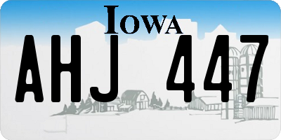 IA license plate AHJ447