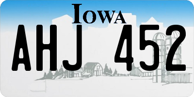 IA license plate AHJ452