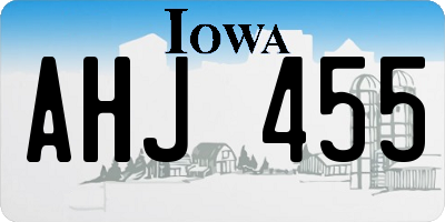IA license plate AHJ455