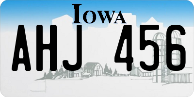 IA license plate AHJ456