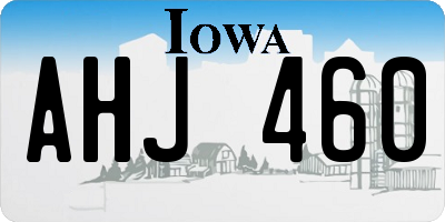 IA license plate AHJ460