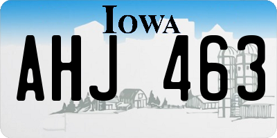 IA license plate AHJ463